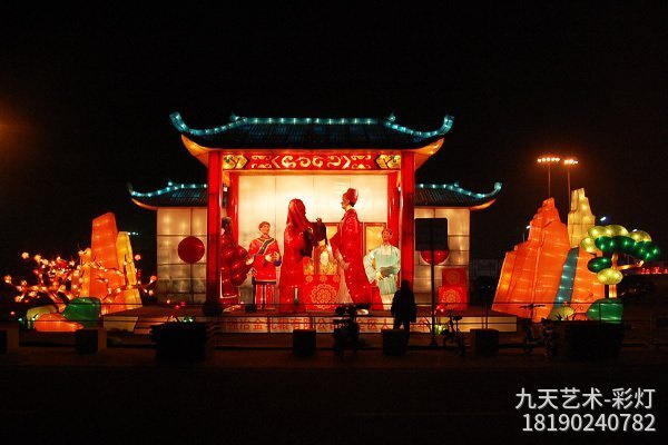 河北唐山大型灯会制作案例-传统婚俗彩灯
