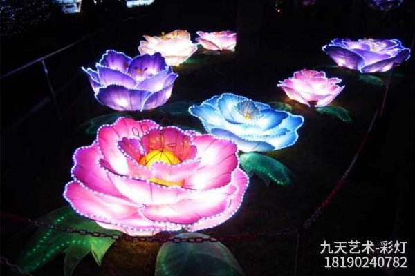 牡丹花造型彩燈