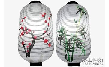 日式风格绘画灯笼