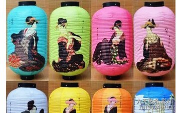 日式人物彩绘手工灯笼
