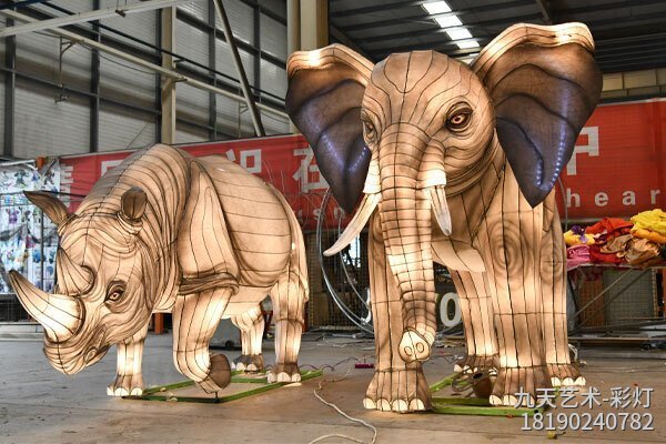 大型花灯制作公司-大象彩灯造型