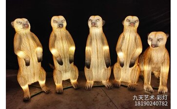 超写实猫鼬造型彩灯